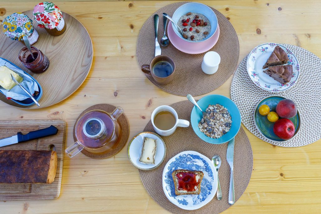 Petit déjeuner exemple à la Sauvagère